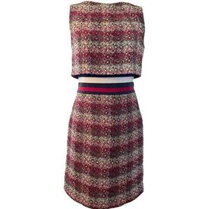 CAROLINA HERRERA Classic Tweed Tailored Sleeveless Shift Dress